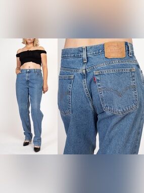 Vintage Levi's 550 Relaxed Fit Tapered Leg Blue Straight Jeans